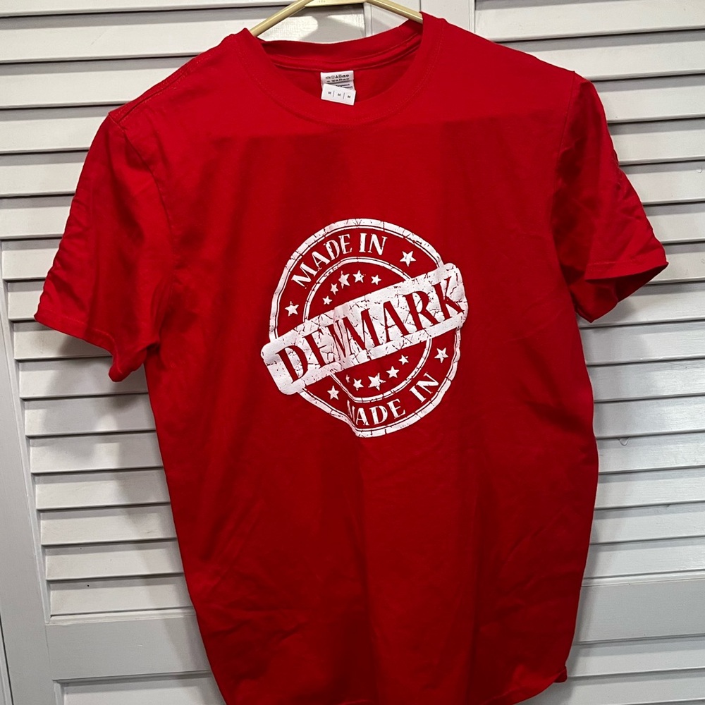 Made in Denmark T shirt, red, medium